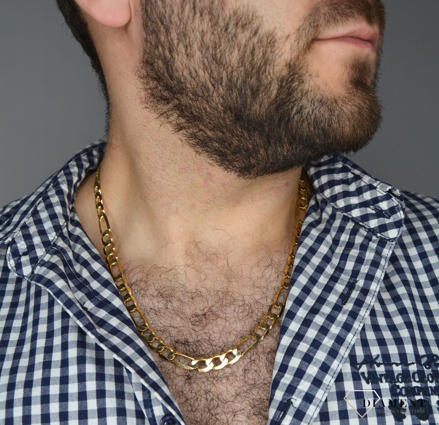 Złoty łańcuszek 585 Figaro 8 mm DIA-LAN-1139-585 8mm ✅ Złoty łańcuszek o splocie figaro ✅.jpg